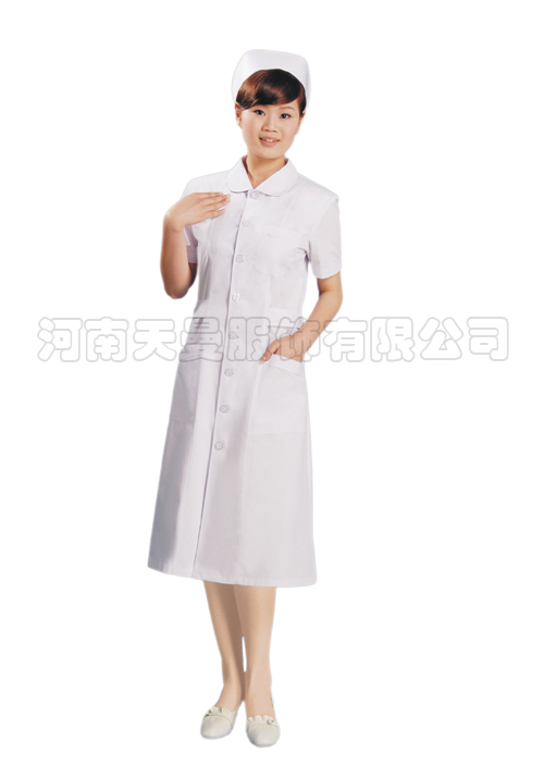 护士服夏装短袖白色立领美容院工作服