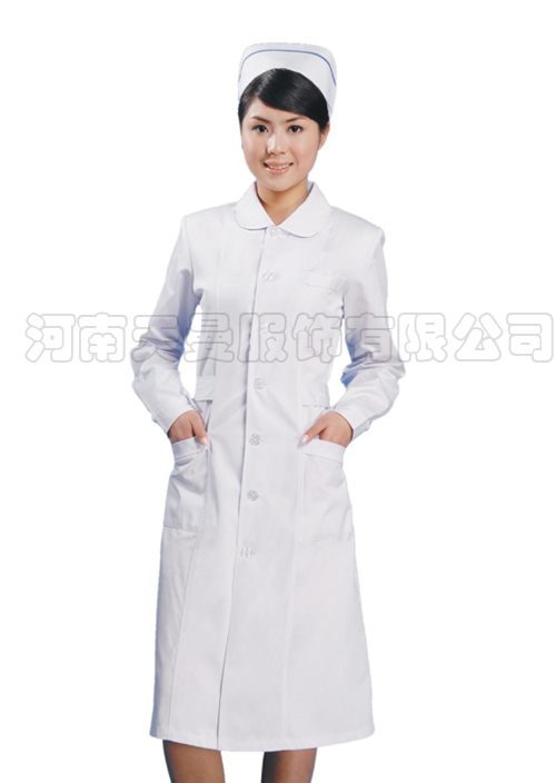 冬季圆领护士服白色