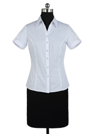 女短袖衬衫白条纹TMNC507A